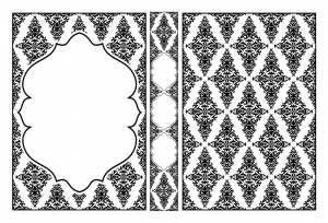 وکتور کادر و حاشیه خطی با طرح سلطنتی سیاه و سفید